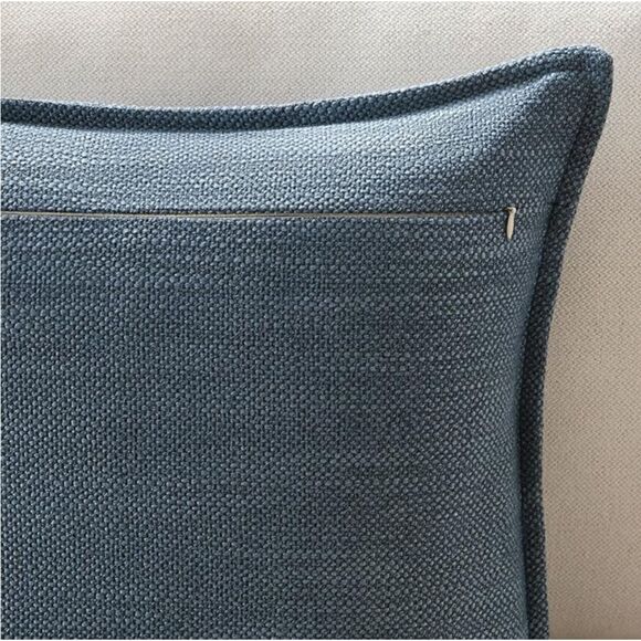 Set of 2 Marine Blue Pillow Covers 18 x 18"Textured Throw Pillow Covers NWOT - Picture 3 of 10